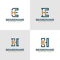 Elegant Letters EH and HE Monogram Logo, suitable for business with EH or HE initials vector