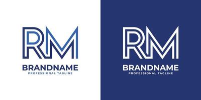 Letters RM Line Monogram Logo, suitable for business with RM or MR initials vector