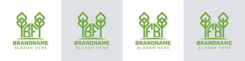 Letters BF and FB Greenhouse Logo, for business related to plant with BF or FB initials vector