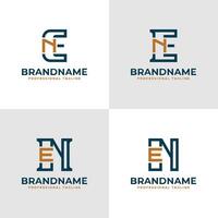 elegante letras en y nordeste monograma logo, adecuado para negocio con en o nordeste iniciales vector