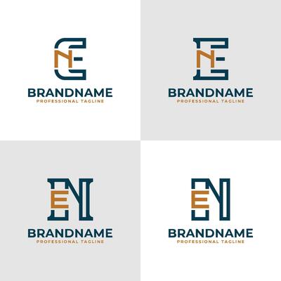 Elegant Letters EN and NE Monogram Logo, suitable for business with EN or NE initials