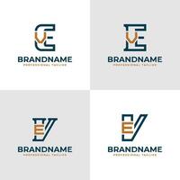 Elegant Letters EV and VE Monogram Logo, suitable for business with EV or VE initials vector