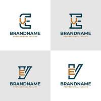 Elegant Letters EV and VE Monogram Logo, suitable for business with EV or VE initials vector