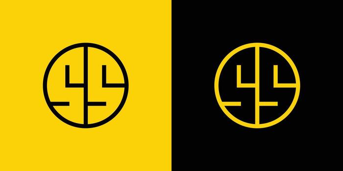Simple SS Letters Circle Logo Set, suitable for business with SS initials vector
