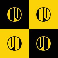 Simple IV and VI Letters Circle Logo Set, suitable for business with IV and VI initials vector