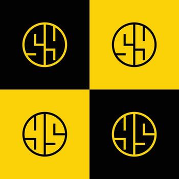 Simple SY and YS Letters Circle Logo Set, suitable for business with SY and YS initials vector