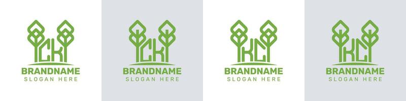 Letters CK and KC Greenhouse Logo, for business related to plant with CK or KC initials vector
