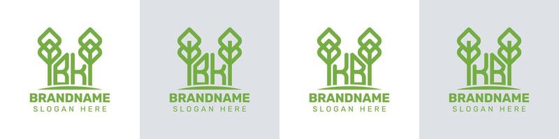 Letters BK and KB Greenhouse Logo, for business related to plant with BK or KB initials vector