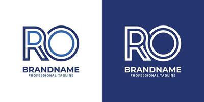 Letters RO Line Monogram Logo, suitable for business with RO or OR initials vector