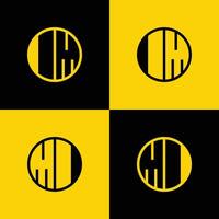 Simple IM and MI Letters Circle Logo Set, suitable for business with IM and MI initials vector