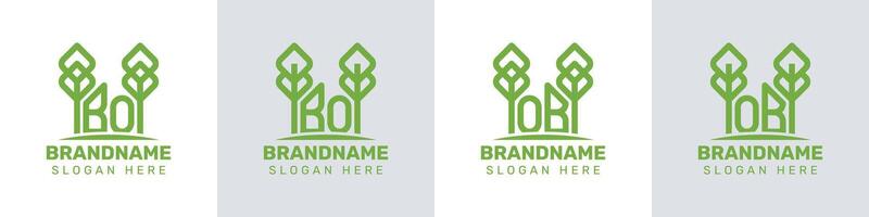 Letters BO and OB Greenhouse Logo, for business related to plant with BO or OB initials vector