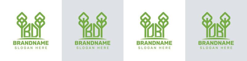 Letters BD and DB Greenhouse Logo, for business related to plant with BD or DB initials vector