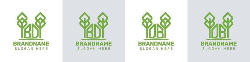 Letters BD and DB Greenhouse Logo, for business related to plant with BD or DB initials vector
