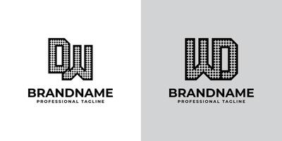 Letters DW and WD Dot Monogram Logo, Suitable for business with DW or WD initials vector