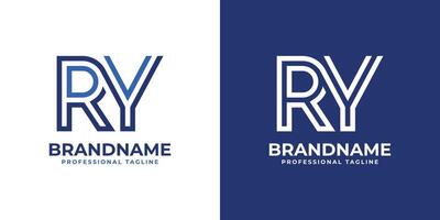Letters RY Line Monogram Logo, suitable for business with RY or YR initials vector