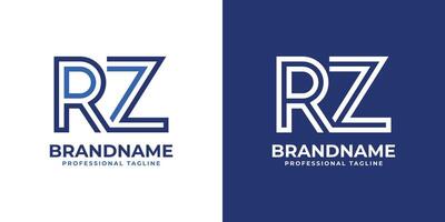 Letters RZ Line Monogram Logo, suitable for business with RZ or ZR initials vector