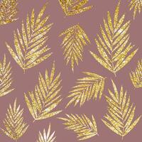 elegant background with glittery gold leaf pattern design vector