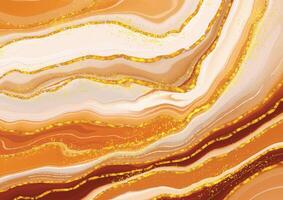 abstract background with a golden liquid marble design vector