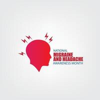 Design Vector National Migraine and Headache Awareness Month. Design Simple and Elegant