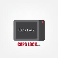 CAPS LOCK DAY vector graphic is great for CAPS LOCK DAY celebrations. flat design. flyer design. flat illustration. Simple and Elegant Design