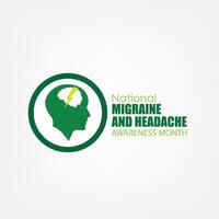 Design Vector National Migraine and Headache Awareness Month. Design Simple and Elegant