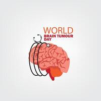 World Brain Tumour Day vector graphic is great for World Brain Tumour Day celebrations. flat design. flyer design. flat illustration. Simple and Elegant Design