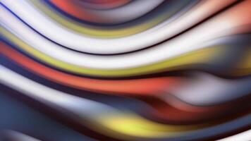 Abstract seamless loop motion of colorful blurred curved stripes. Stock animation. Twisted gradient lines flowing slowly like bright paint stains. video