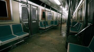 An empty subway car in the metro underground video