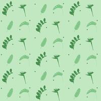 Floral seamless pattern. Branch with leaves and palm leaf texture. Botanical nature spring. Vector illustration