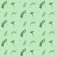 Floral seamless pattern. Branch with leaves and palm leaf texture. Botanical nature spring. Vector illustration