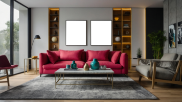 AI Generated Elegant interior mockup with sophisticated furnishings AI generation png