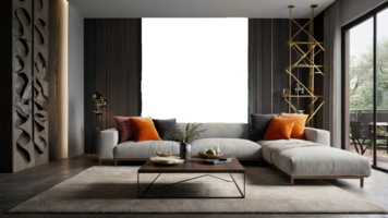 AI Generated Elegant interior mockup with sophisticated furnishings AI generation png