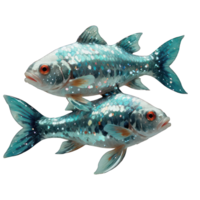 ai generiert Fische Tierkreis Zeichen auf ein transparent Hintergrund, Abstraktion abstrakt Magie runden Rahmen ai Generation png