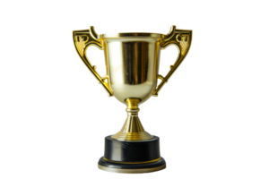 AI generated Golden Trophy On Transparent Background. png