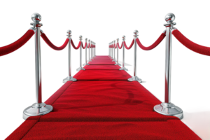 ai généré rouge tapis balustrade sur transparent Contexte. png