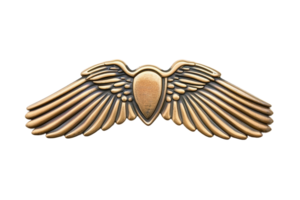 AI generated Aviator Wings Pin On Transparent Background. png