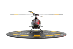 ai gegenereerd helikopter landen stootkussen Aan transparant achtergrond. png