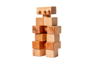 AI generated Harmony with Wooden Cubes On Transparent Background png
