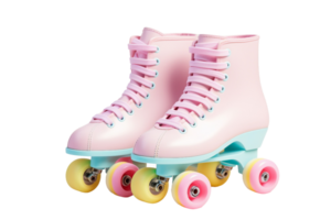 ai gerado rolo patins dentro suave matizes em transparente fundo. png