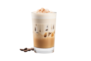 ai generato vaniglia fagiolo latte macchiato su trasparente sfondo. png