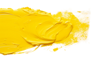 AI generated Brush Strokes of Yellow on transparent background. png