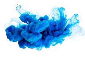 AI generated Azure Smoke Artistry in Motion On Transparent Background. png