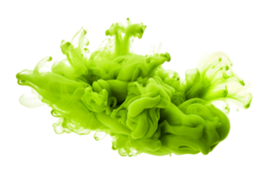 AI generated Chartreuse Smoke Artistry in Motion On Transparent Background. png