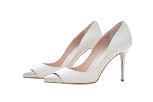 AI generated White Bridal Heels on transparent background. png