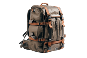 AI generated Travel Backpack On Transparent Background. png