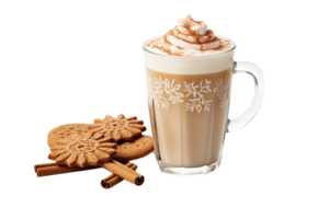 ai generiert Lebkuchen Latté Freude auf transparent Hintergrund. png