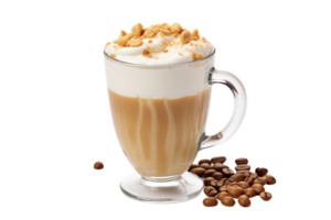 ai generiert Haselnuss Praline Latté auf transparent Hintergrund. png