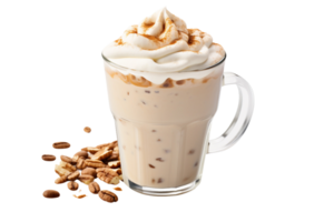 ai generiert Haselnuss Praline Latté auf transparent Hintergrund. png