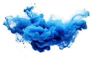 ai generiert azurblau Rauch Kunst im Bewegung auf transparent Hintergrund. png