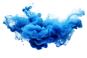 AI generated Azure Smoke Artistry in Motion On Transparent Background. png